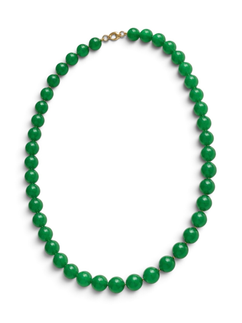 Vintage Silver-Tone Green Lucite Beaded Necklace 30' Long - Picture 4 of 10